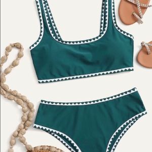 Boho bikini with whip stitch detail by Shein-new!